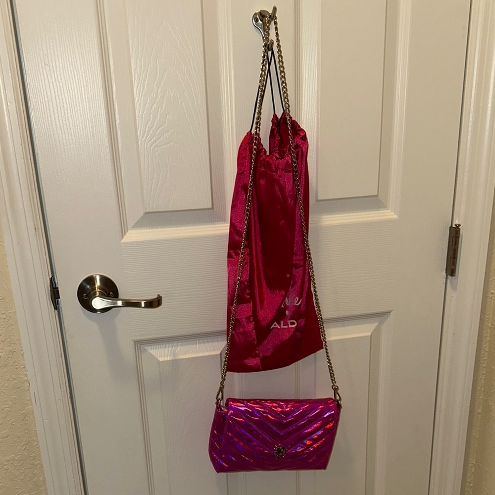 Aldo Fuchsia Clutch with Chain Strap